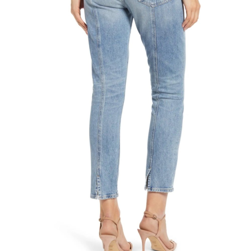 Olivia High Waist Back Seam Crop Skinny Jeans